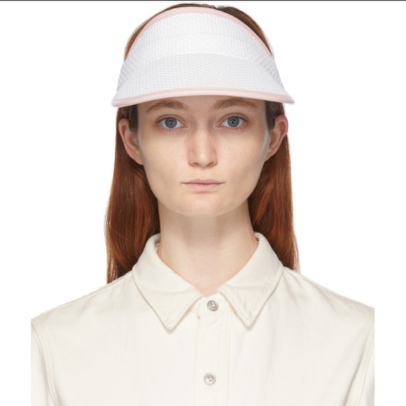 rag and bone White and Pink Straw Visor main image 5